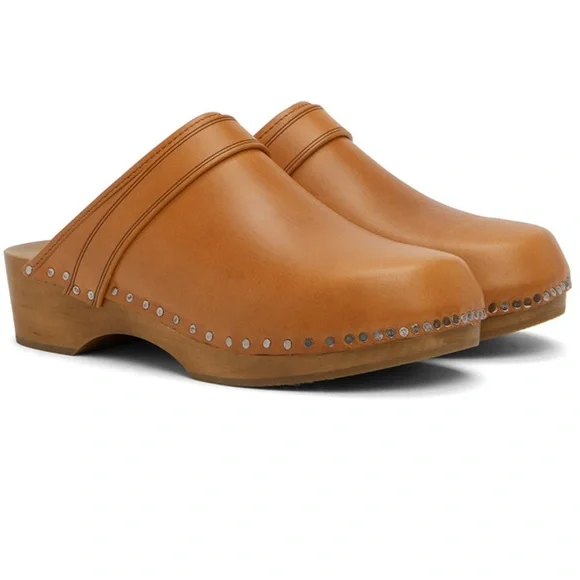 Isabel Marant Thalie Studded Clog Mules, Natural Brown, 37 ✨ - Picture 6 of 15